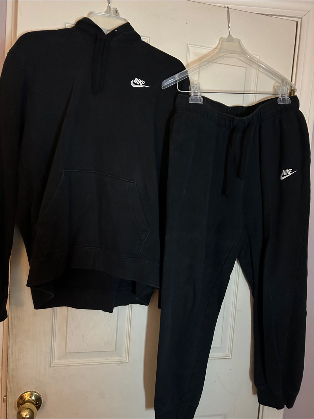 Women’s Nike Black Hoodie & Joggers Set with White Logo